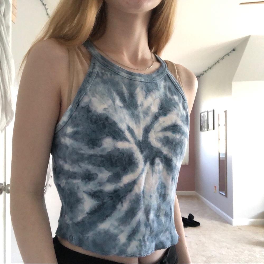 NWOT blue tie dye halter top
